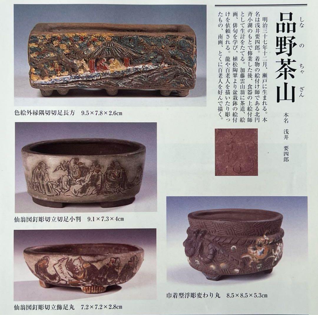 浅井茶山 品野茶山 龍翁庵 呉老賢人 肉筆画 真品 盆栽鉢 37.5