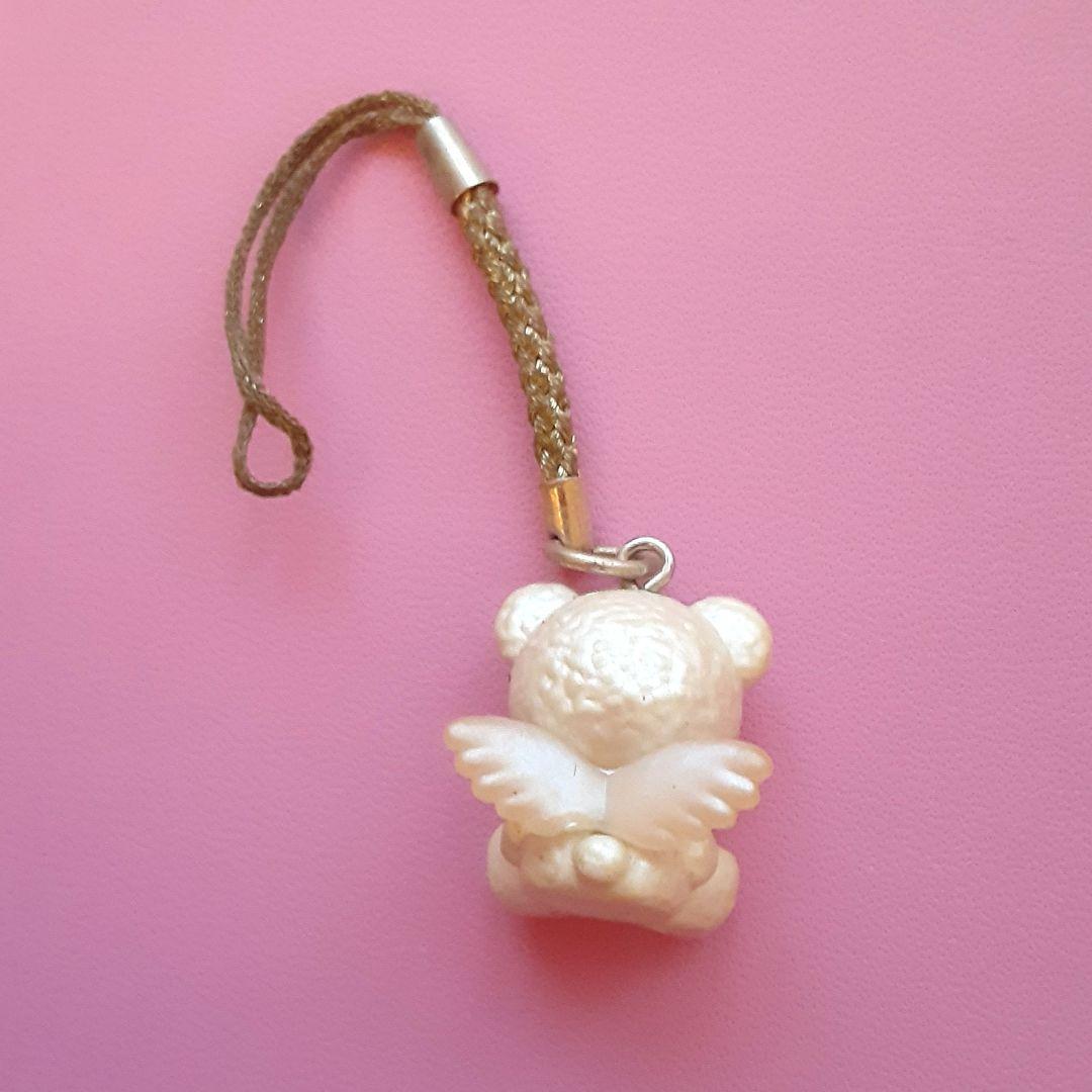 レア　キティ　根付け　ストラップ　ホワイト　ベアー　天使