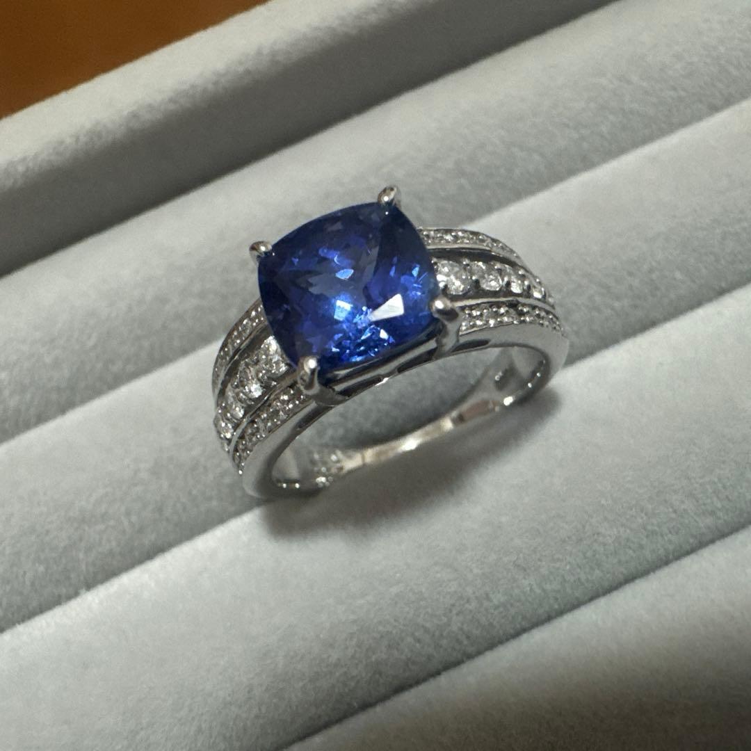 タンザナイト2.53ct ダイヤモンド0.36ct　pt900 リング　12号