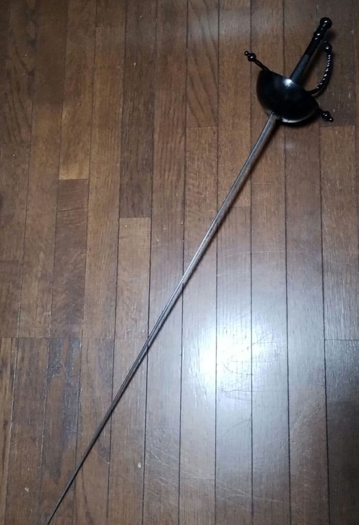 金属製　剣　フェンシング　コスプレ　アニメ　模造刀　　漆黒　ダーク　ソード