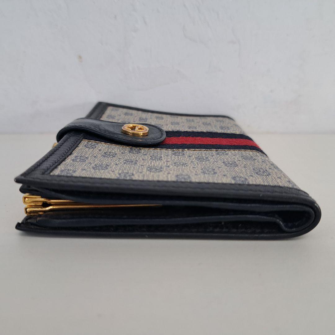HR1-2GUCCI オールド グッチ 二つ折り 財布 シェリーライン がま口