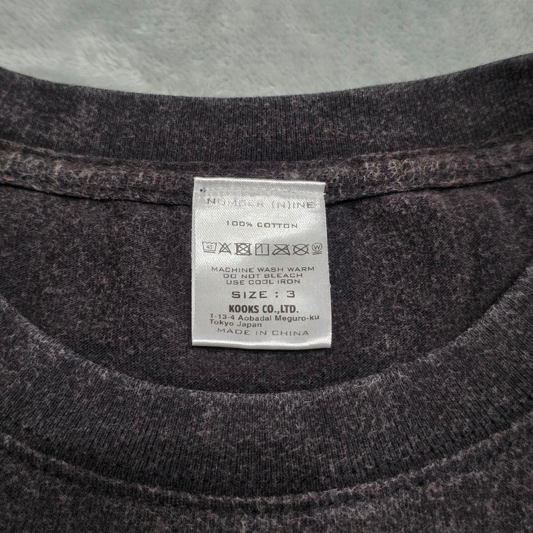 ナンバーナイン スカルプリントTシャツ 3 黒 ドクロ school スカル