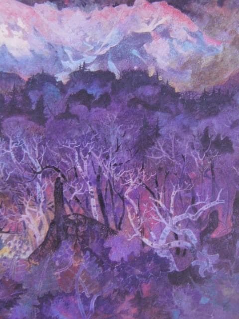 斎藤清策、【晩秋】、希少な額装用画集より、新品額装付、状態良好