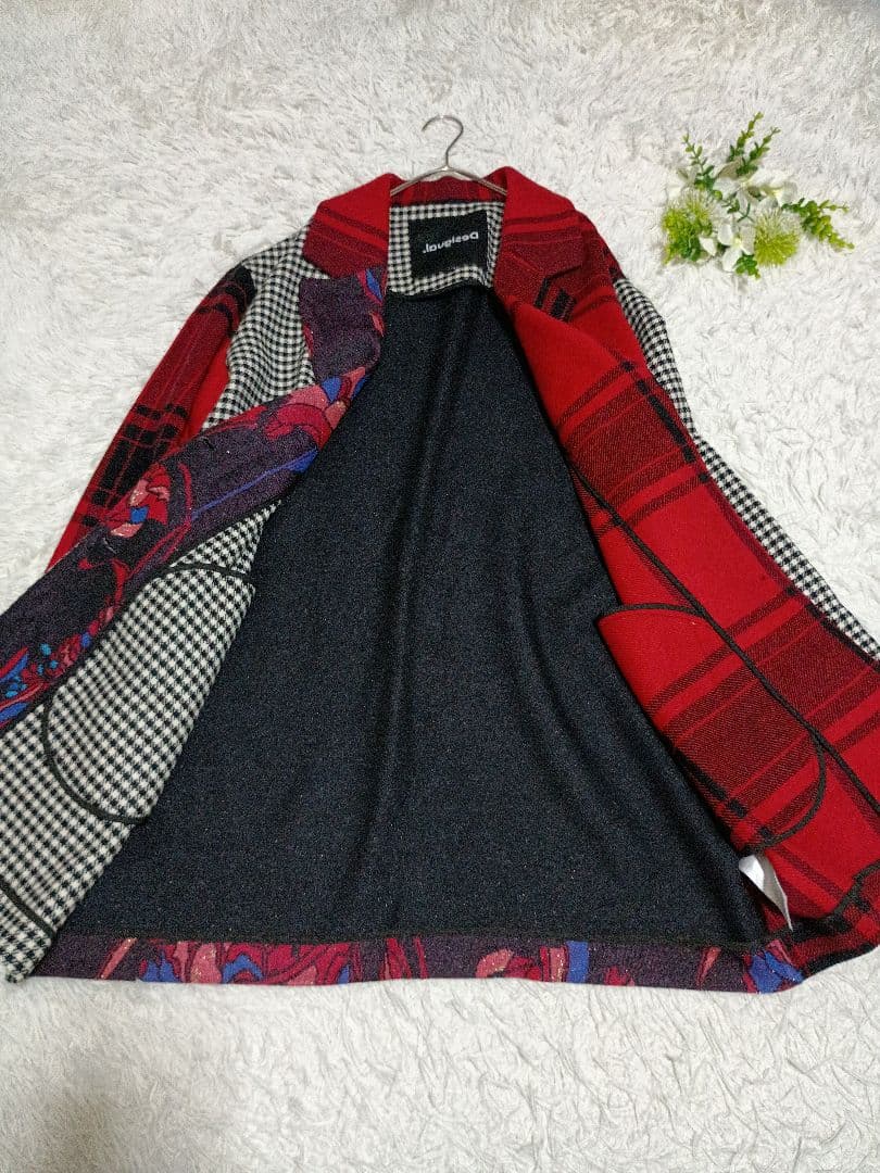 デシグアル/Desigual/ロングコート/ジャケット/46/2XL/希少/花柄の通販