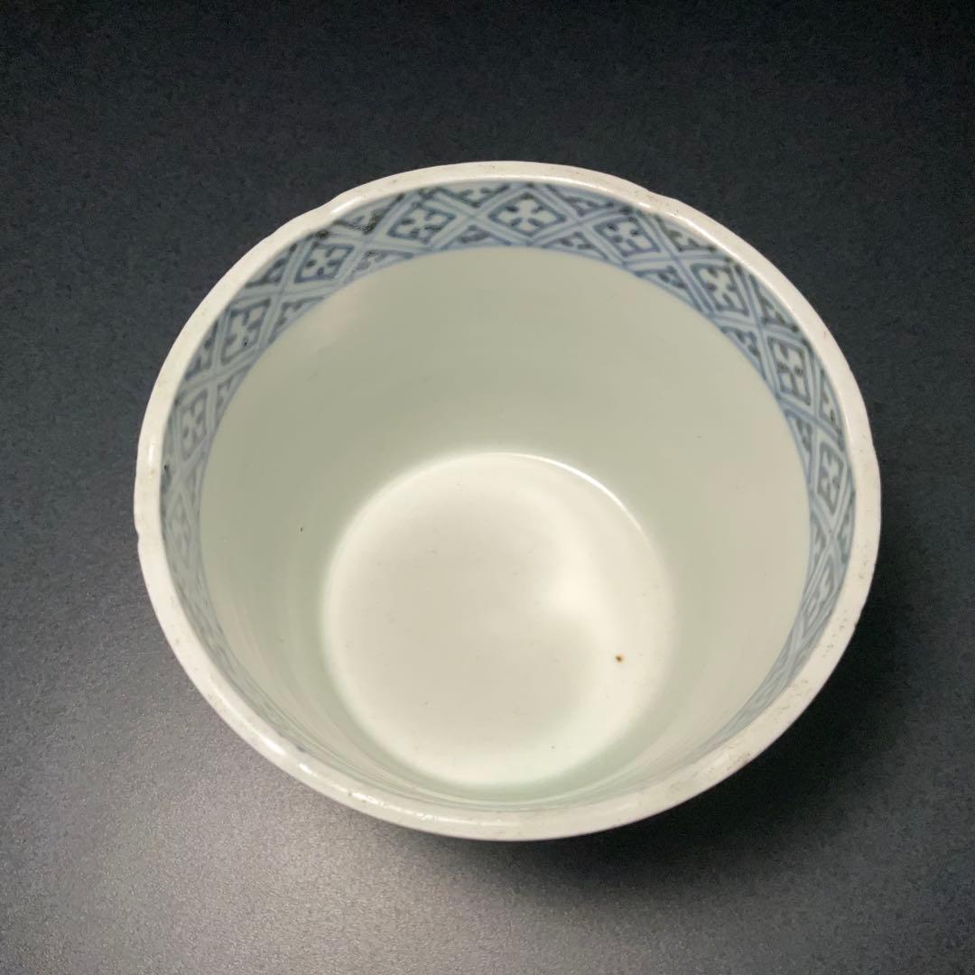 伊万里染付撫子文蕎麦猪口　骨董　古伊万里　6R1240w2ダB