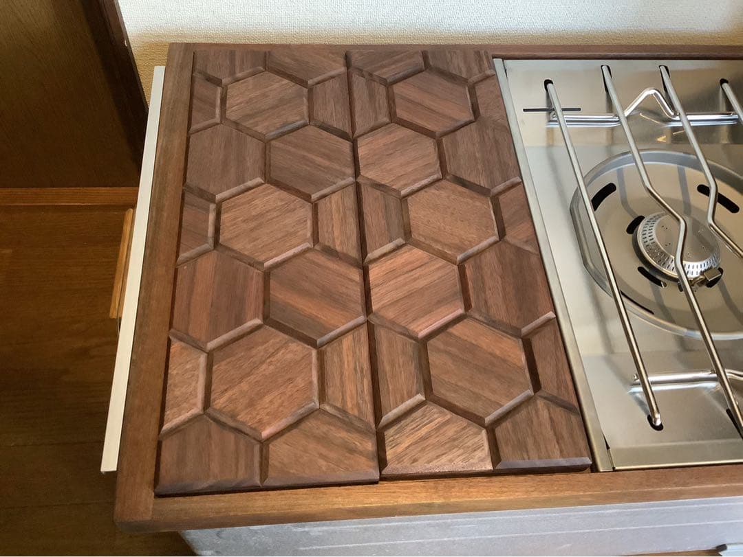 IGT天板 ハーフユニット2枚 ヘキサゴン89ウォールナット