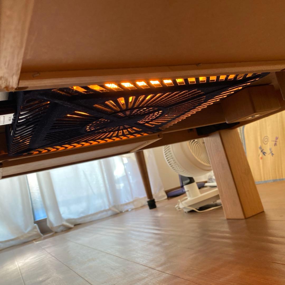 木製シンプルこたつ ハロゲンヒーター ローテーブル