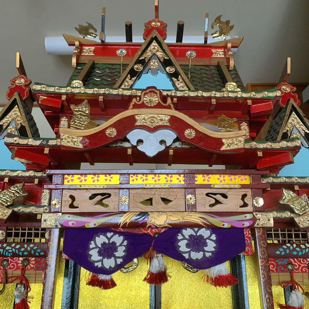 雛御殿 70cm×75cm アンティーク 木製 レトロ　ヴィンテージ