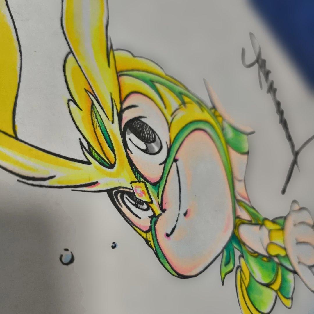 松下 幸志 サイン色紙 どーんとドラゴン・キッドくん (ドラゴンゲート)