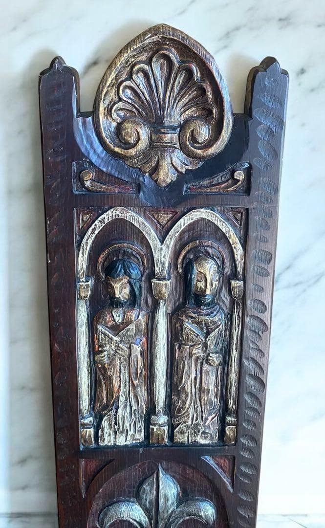 アンティークチェア☆中世柄スピニングチェア フルール・ド・リス紋章