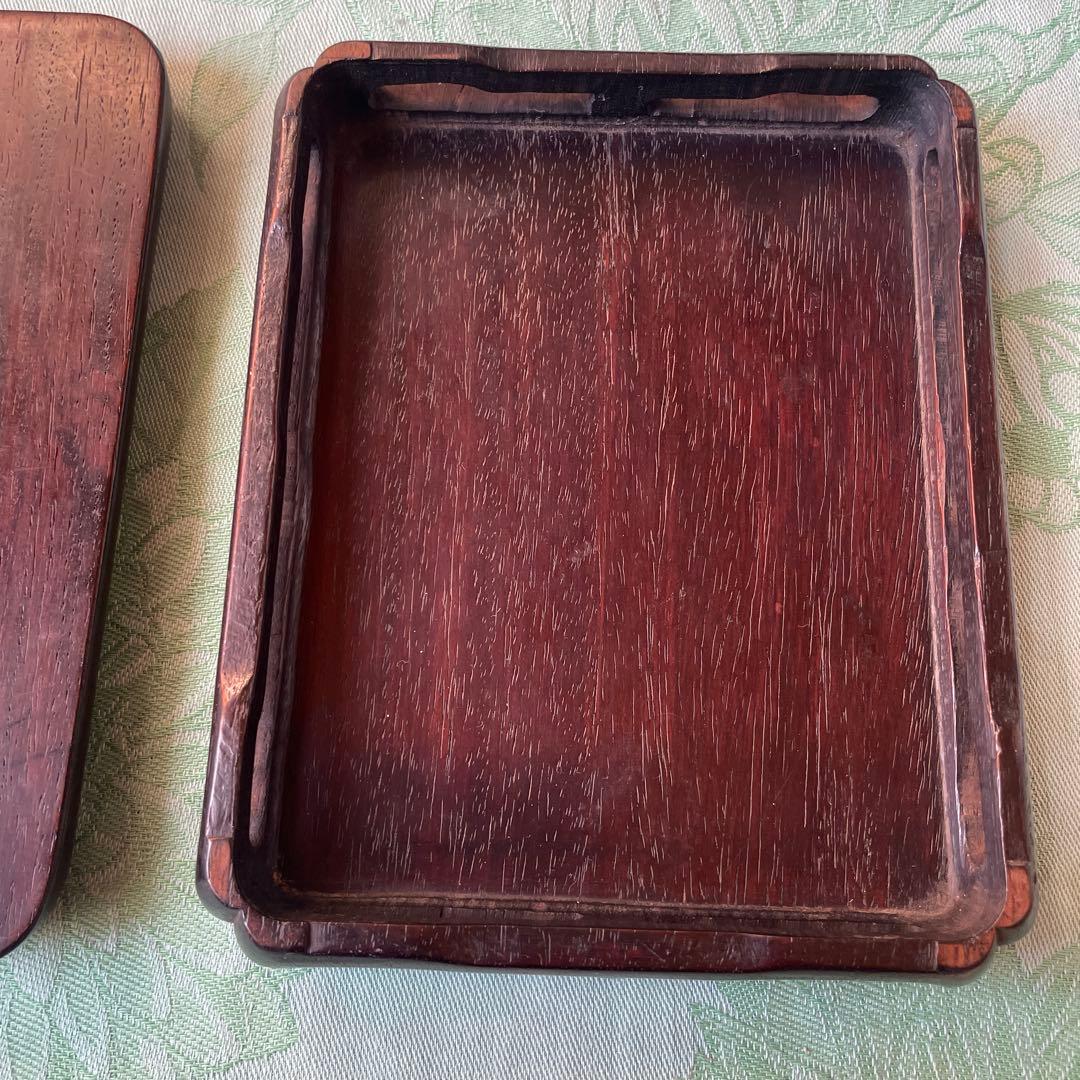 唐木 花台 紫檀系 天然木 透かし彫り 飾台 盆栽 華道 2点セット 送料