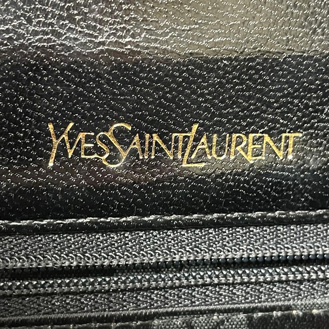 美品 YSL イヴサンローラン リザード レザー ハンドバッグ カサンドラロゴ