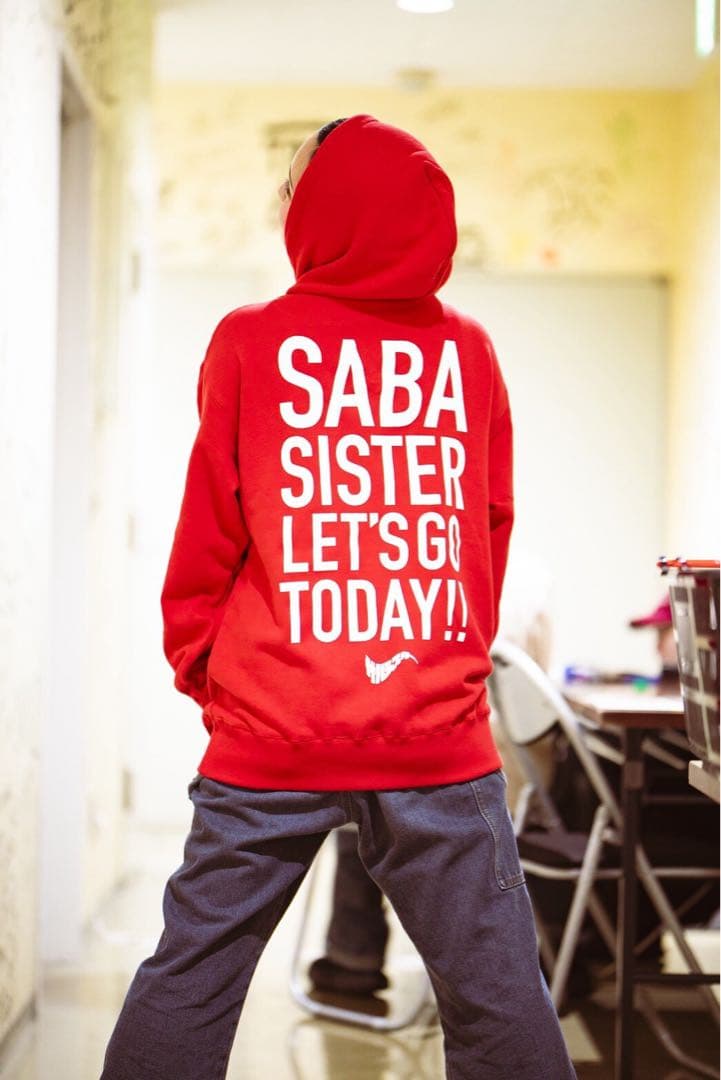 サバシスター let's go today パーカー XL赤 新品 - メルカリ