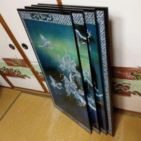 ★特大！　横238㎝（4枚組）　螺鈿　らでん　壁掛け/壁飾り　沖縄本島引取限定