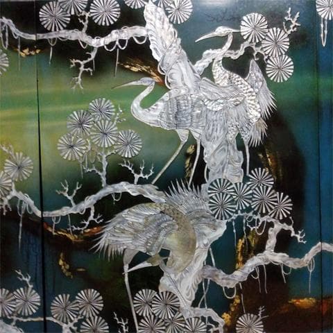 ★特大！　横238㎝（4枚組）　螺鈿　らでん　壁掛け/壁飾り　沖縄本島引取限定