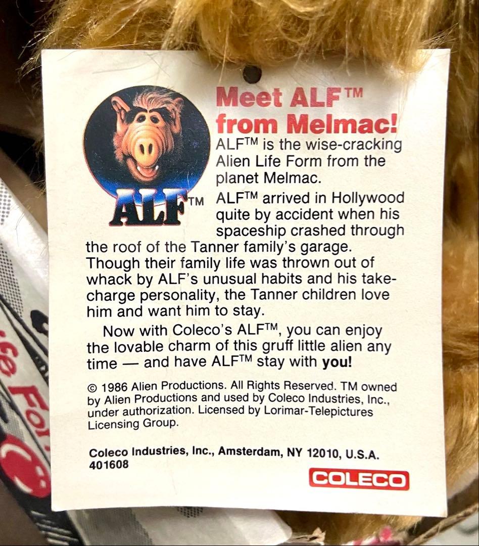 [超希少] ALF アルフ 1986年製 タグ&箱付き ぬいぐるみ ヴィンテージ