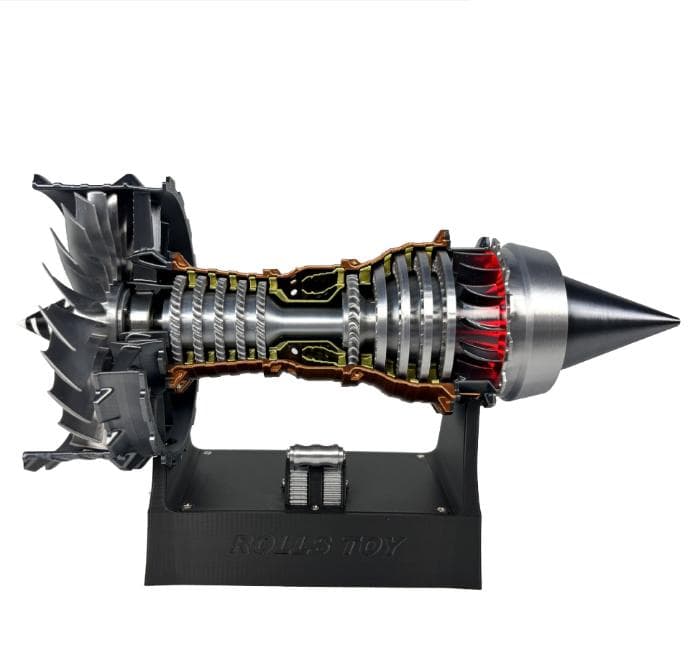 B 飛行機 エンジン 模型 完成品 回転 充電式 コレクション 光る 置物