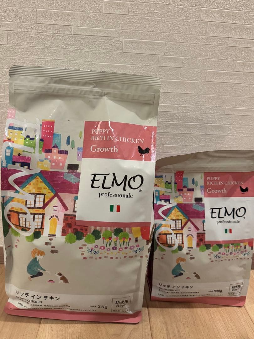 ELMO 子犬用ドライフード チキン 3kg1袋 800g3袋 - メルカリ