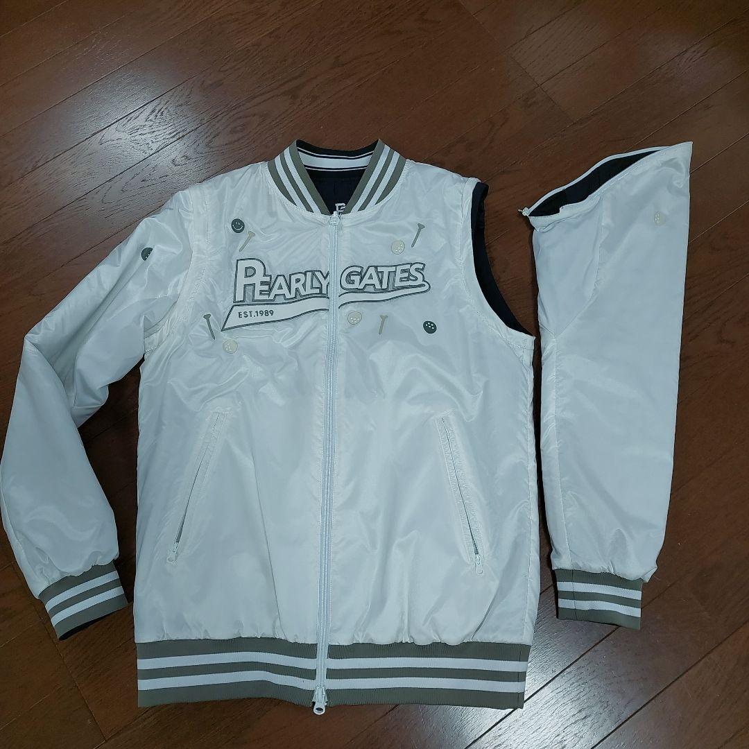 ま*ん様 PEARLY GATES 新品リバ－シブルです。ゴルフジャケット ホワ