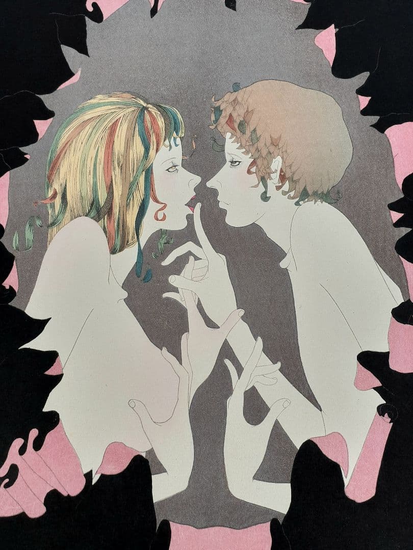 米倉斉加年 版画 「春のめざめ」124/250 エディション 自筆サイン入り