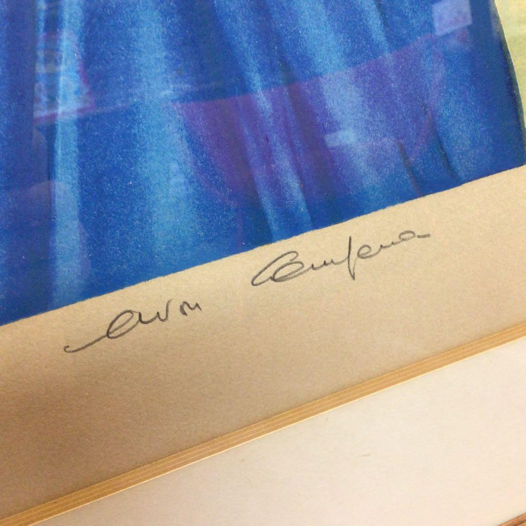 風船と少女の絵 エイボン カンパーナ 春 Avon Campana 絵画USED