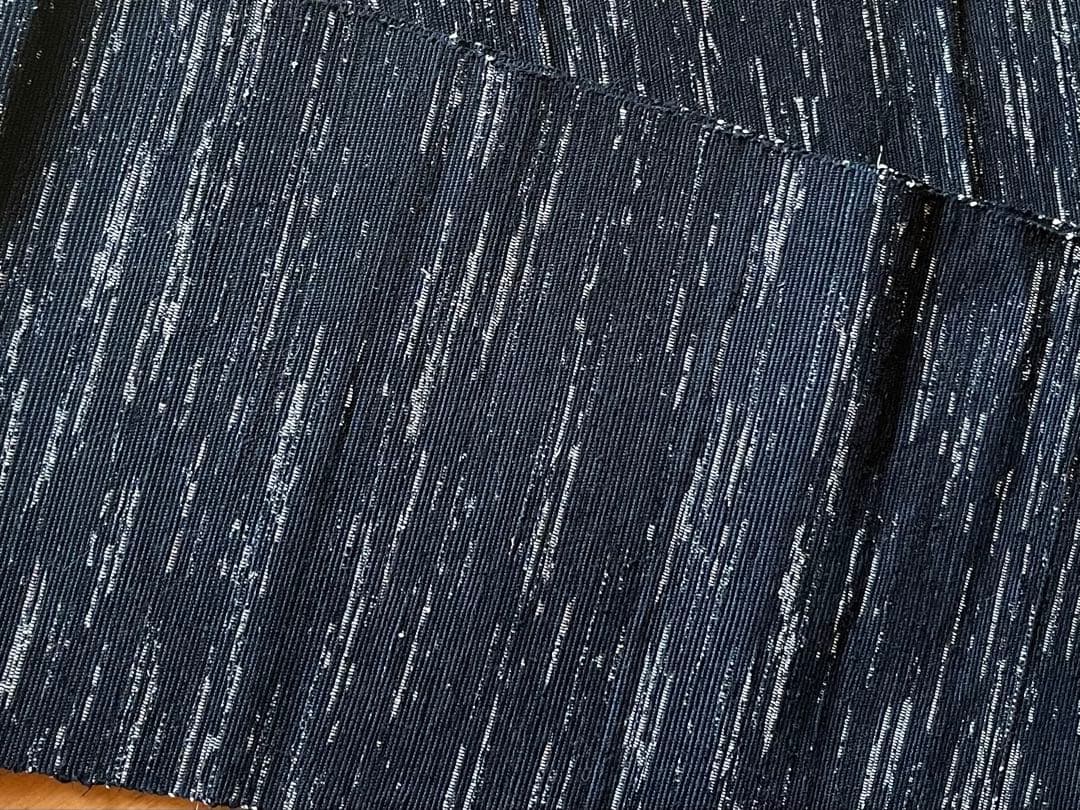 古布　正絹　藍染め　裂織り
