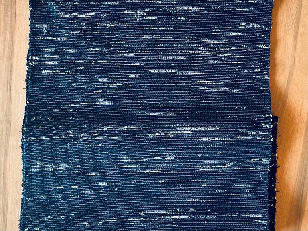 古布　正絹　藍染め　裂織り