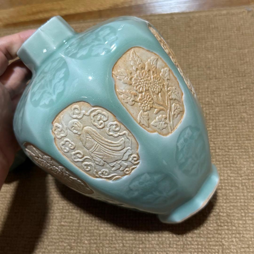 中国龍泉 青磁 花器 花瓶 茶入 置物 茶道具