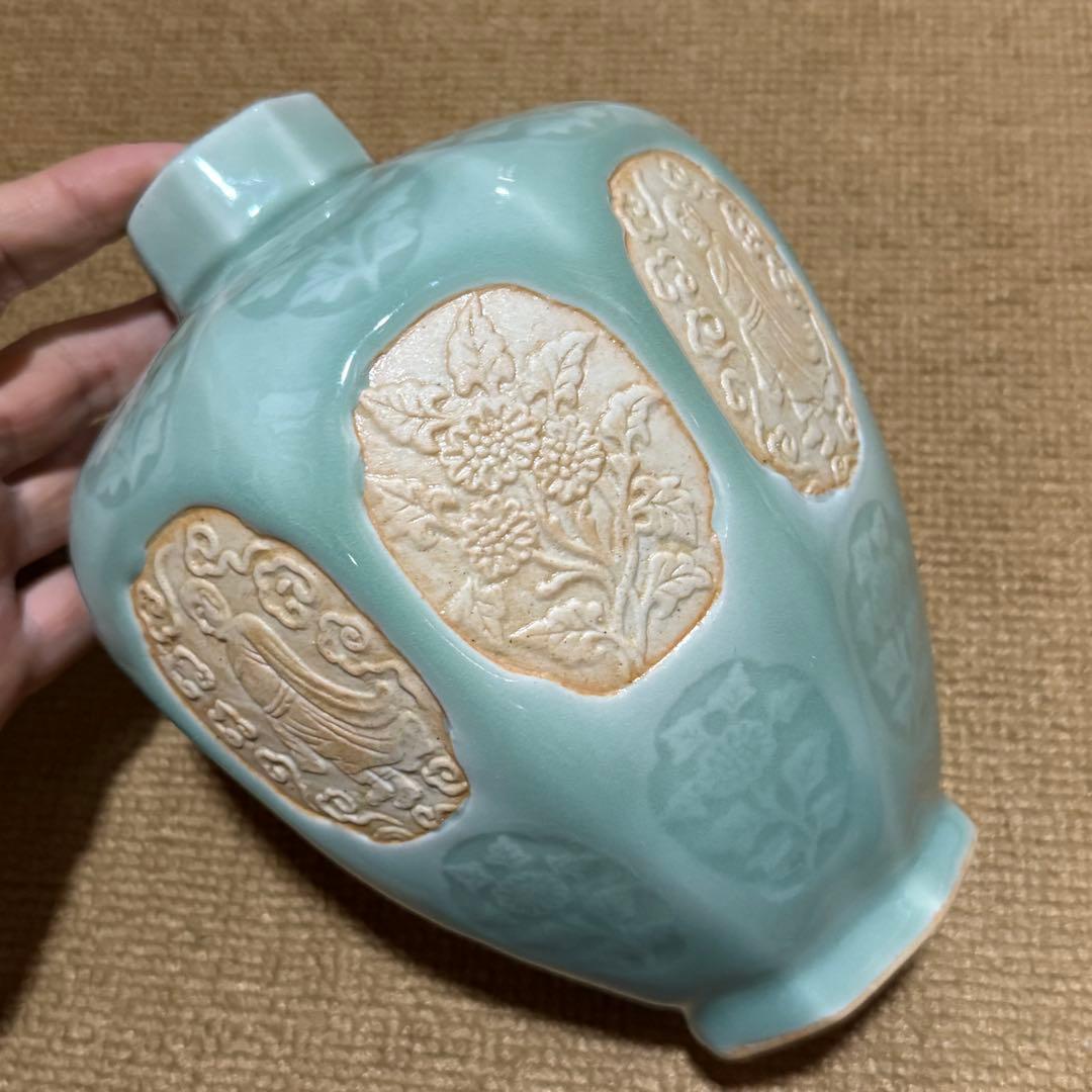 中国龍泉 青磁 花器 花瓶 茶入 置物 茶道具