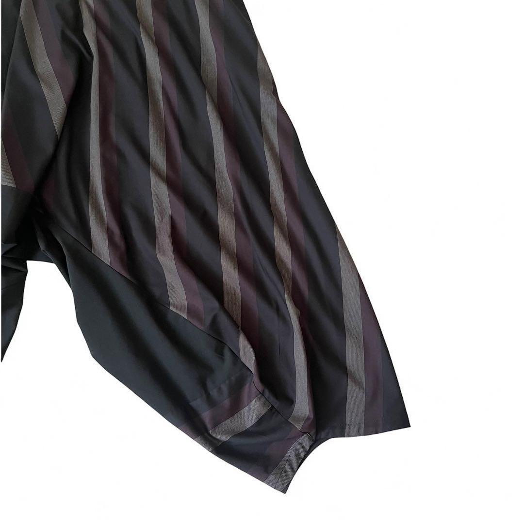 極美品 萌 24SS 変形 サルエルパンツ ストライプ ブラック