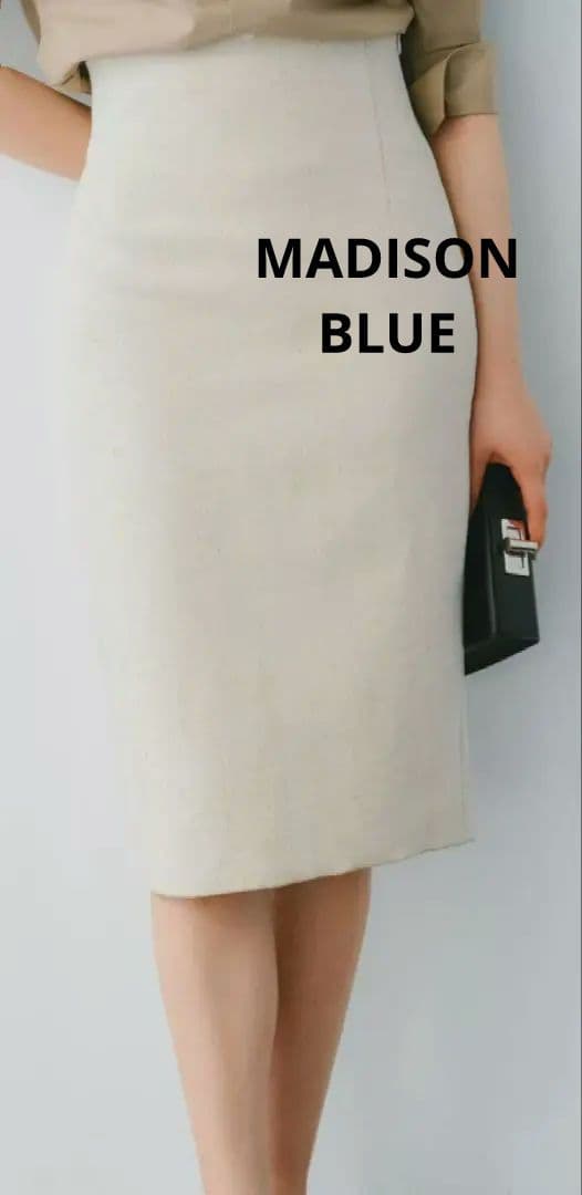 お値下げ✨️マディソンブルー　リネンハイウエストタイトスカート