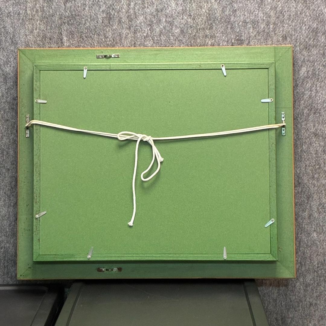 ちぎり絵 秋たけなわ 紅葉の湖畔 額入り 570×480mm