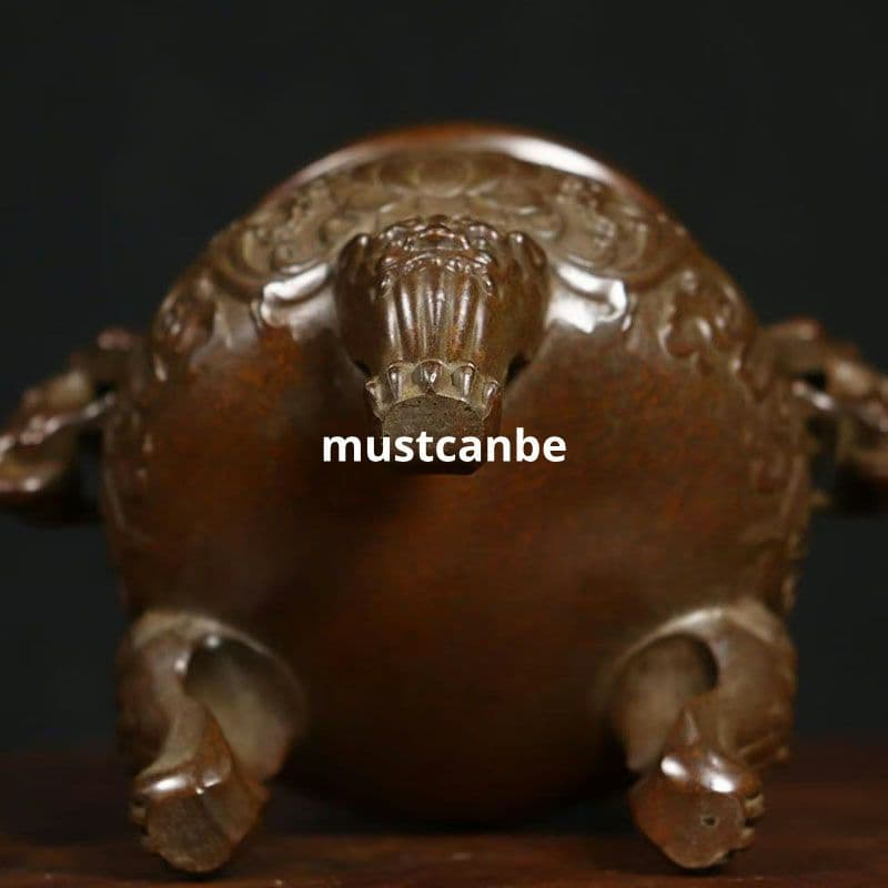 銅器 香炉 チ竜耳三足薫香炉 美品 縁起物 香道具 工芸品 置物