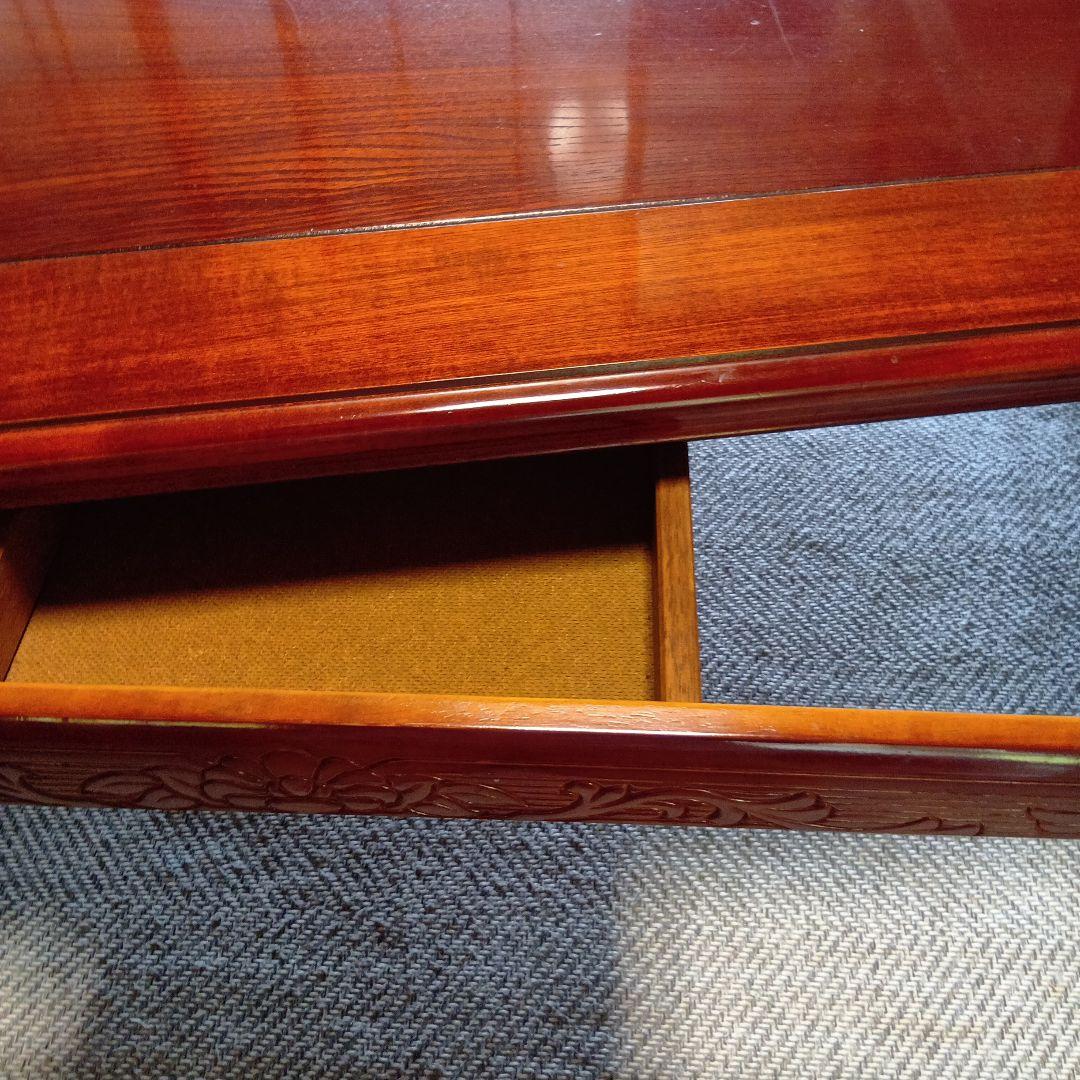 木製座卓 濃い茶色 装飾脚 家具調こたつ＊期間限定