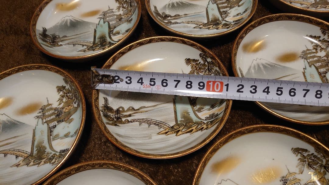 古九谷　九谷焼　明治九谷　金襴手　豆皿　菓子皿　蔵出し　１０客