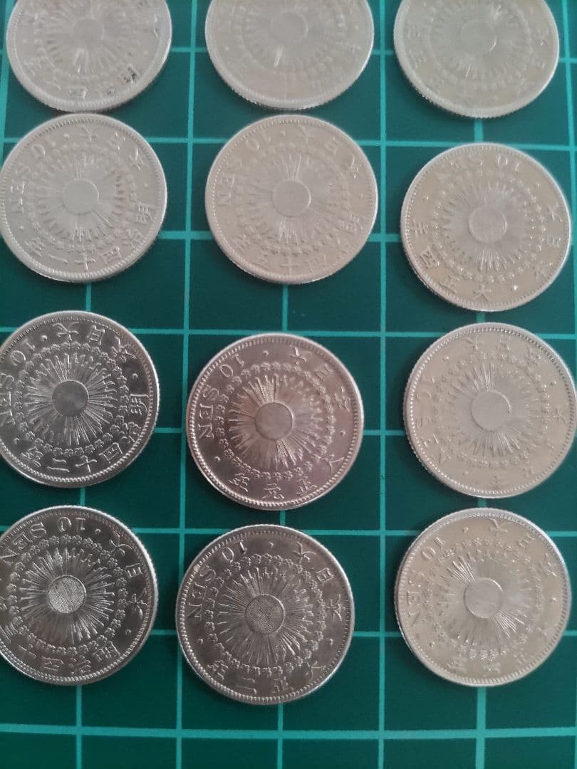 旭日10銭銀貨 年号揃い 明治40年〜大正6年 12枚