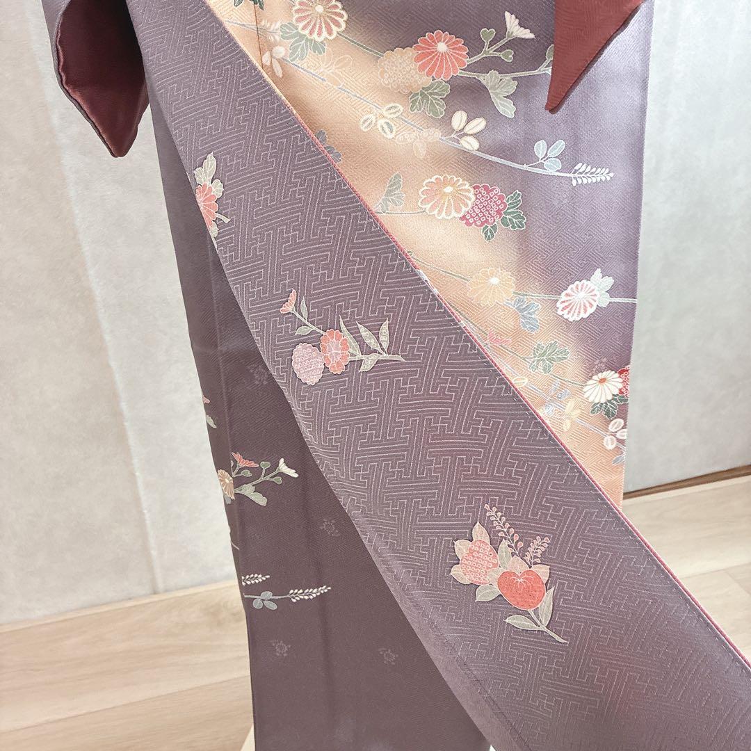 訪問着 フルセット 着物 正絹 卒業式 入学式 金駒刺繍 藤色雅花 G15