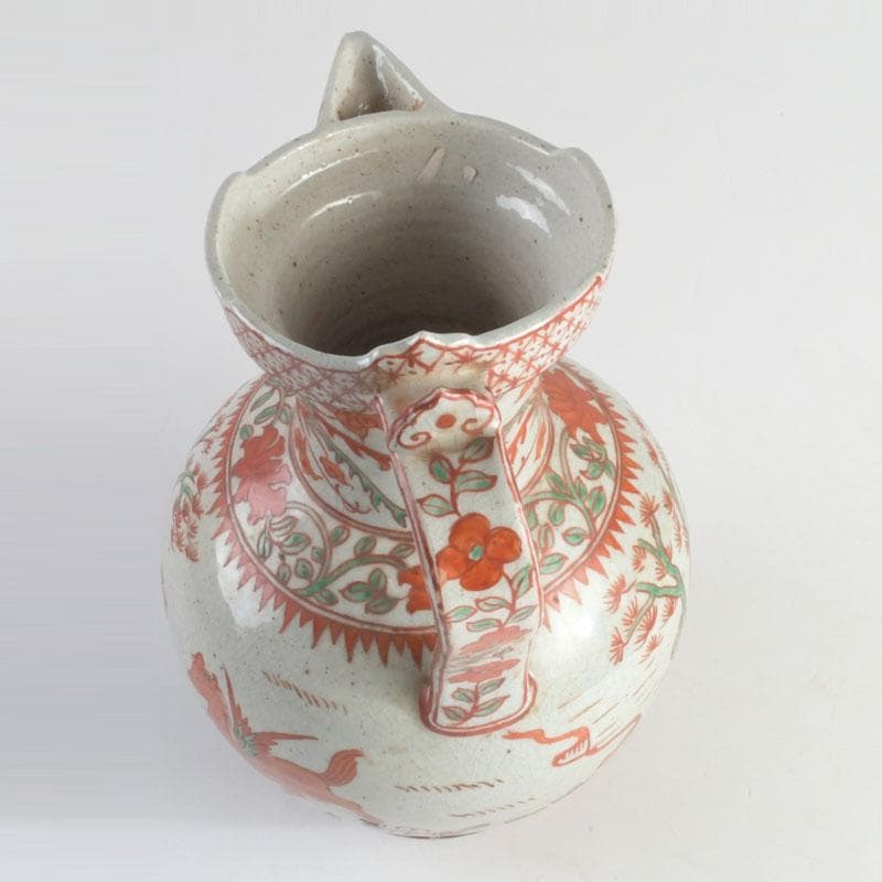 中国 赤絵 神獣花草文 執壷 水注瓶 C 9242A