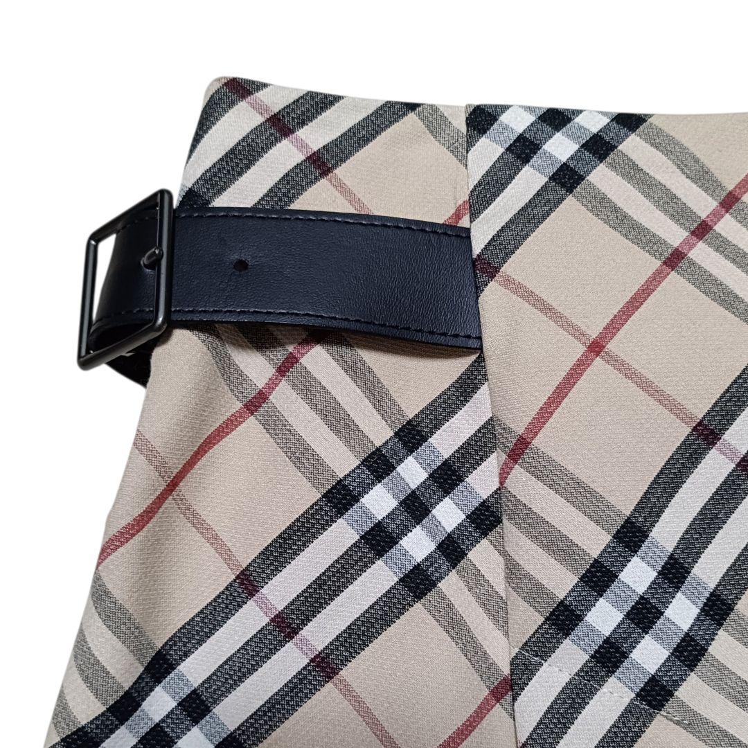 【極美品】バーバリーロンドン プリーツススカート ノバチェック ベルト 42