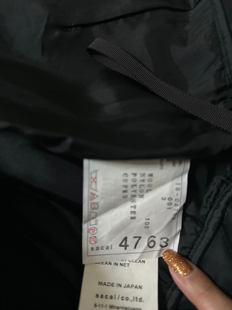 【美品】早い者勝ちsacai ブラックスカート　サイズ3