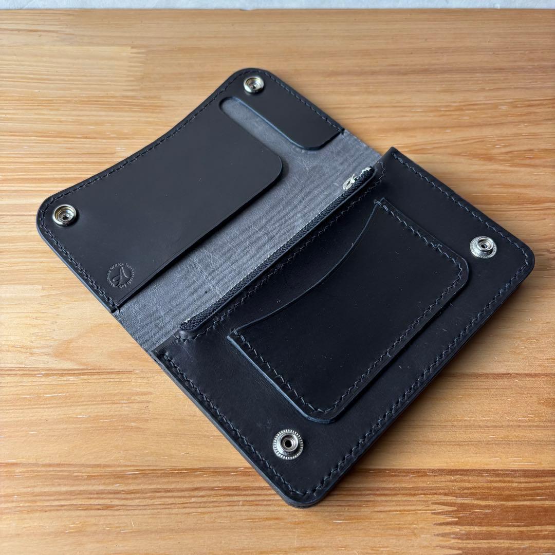 takeshitto【ブラック&クロコダイル】ミドルトラッカーウォレット