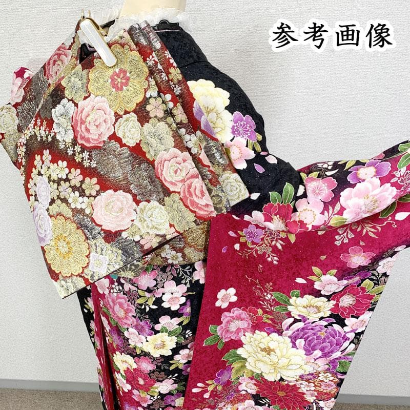 512z13☆振袖 身幅広め 銀通し 古典柄 ラメ刺繍☆美品 成人式