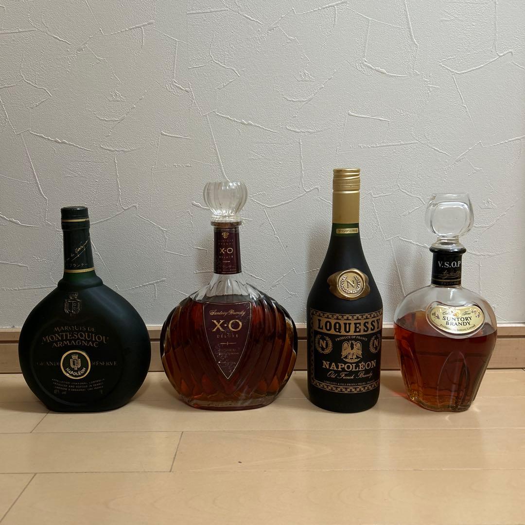古酒】ブランデー 4本セット ARMAGNAC FRENCH サントリーXO等