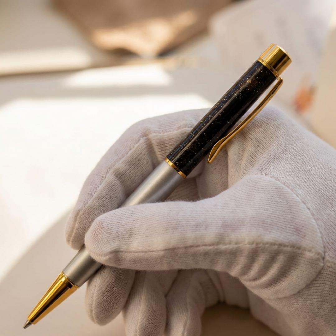 宇宙エネルギー 隕石ボールペン 本体シルバー Gibeon ギベオン隕石 5.2