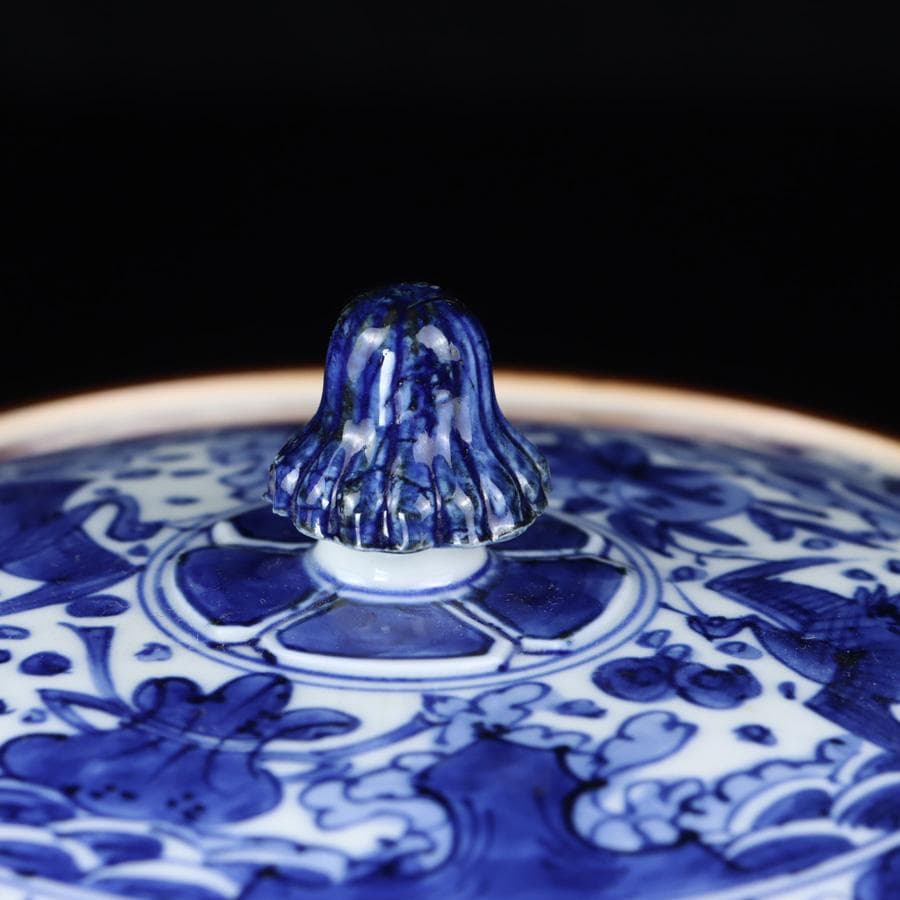 Y2842-2 茶道具 平安 高野昭阿弥 染付 水指 共箱 #5