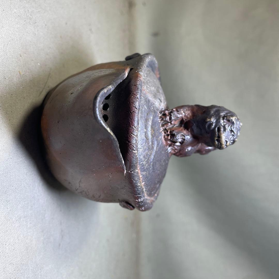 備前焼　備前手造り龍宝瓶　獅子宝瓶 在銘 ２点セット 煎茶器 急須 煎茶道具