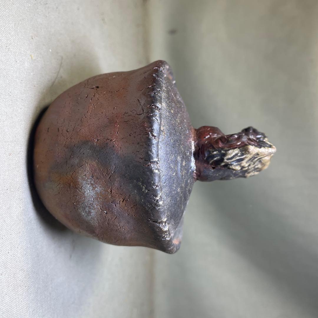 備前焼　備前手造り龍宝瓶　獅子宝瓶 在銘 ２点セット 煎茶器 急須 煎茶道具