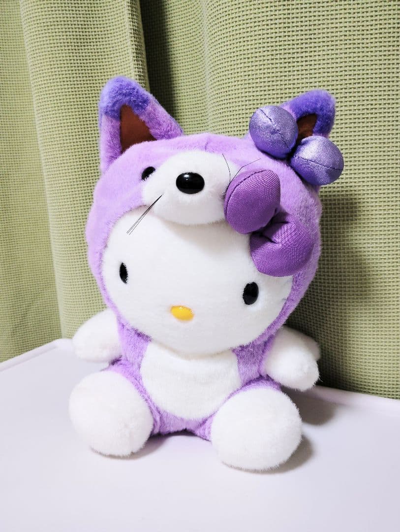 ハローキティ ラベンダーキツネぬいぐるみ - メルカリ