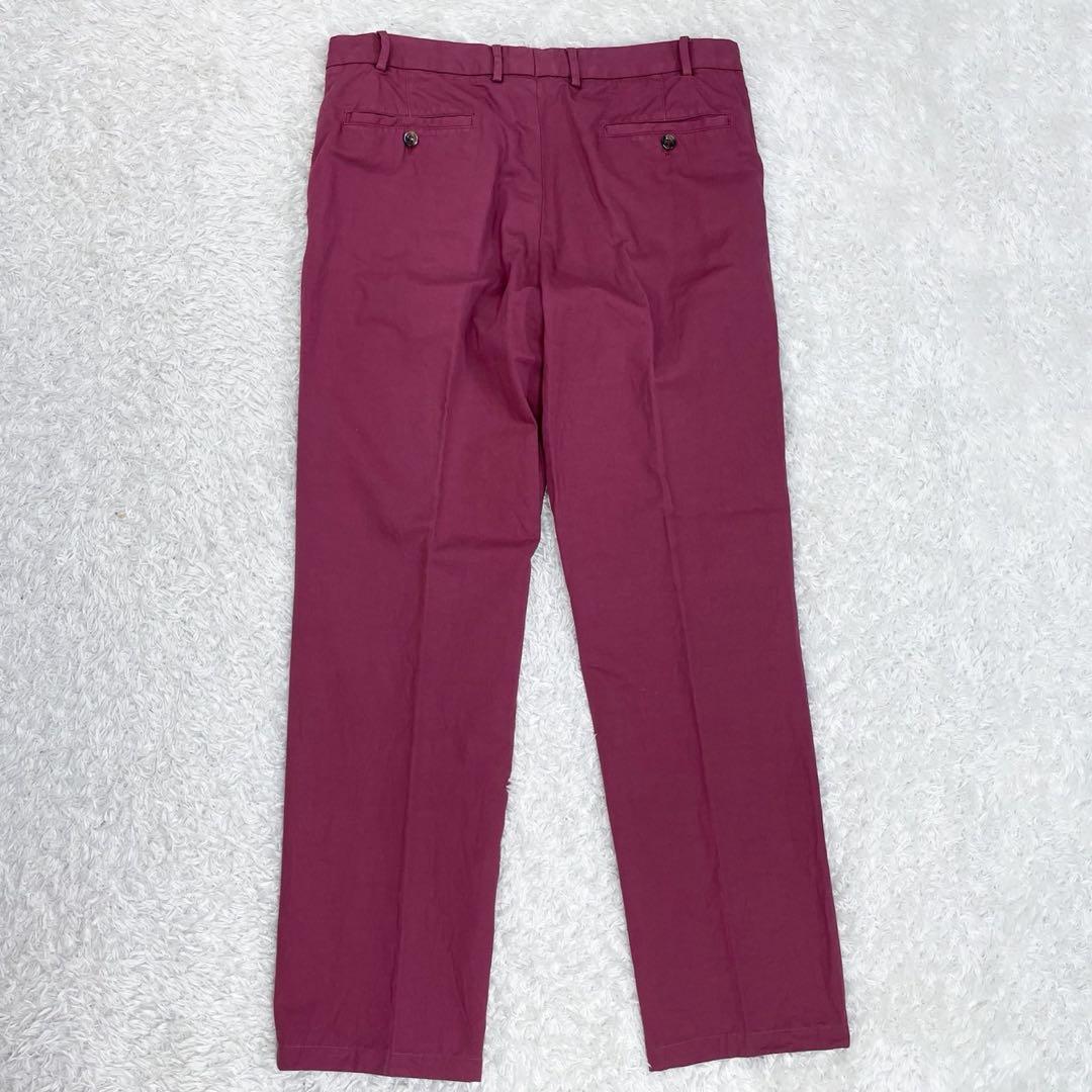 極美品！ ロロピアーナ リネン×コットン パンツ 最高級 ボルドー 50 XL