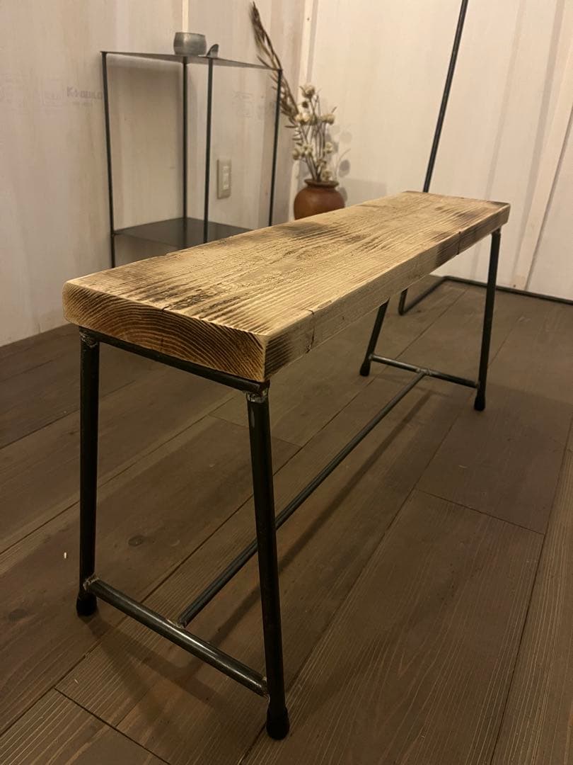 アイアン ベンチ 足場板（古材） アンティーク 送料込み アイアン